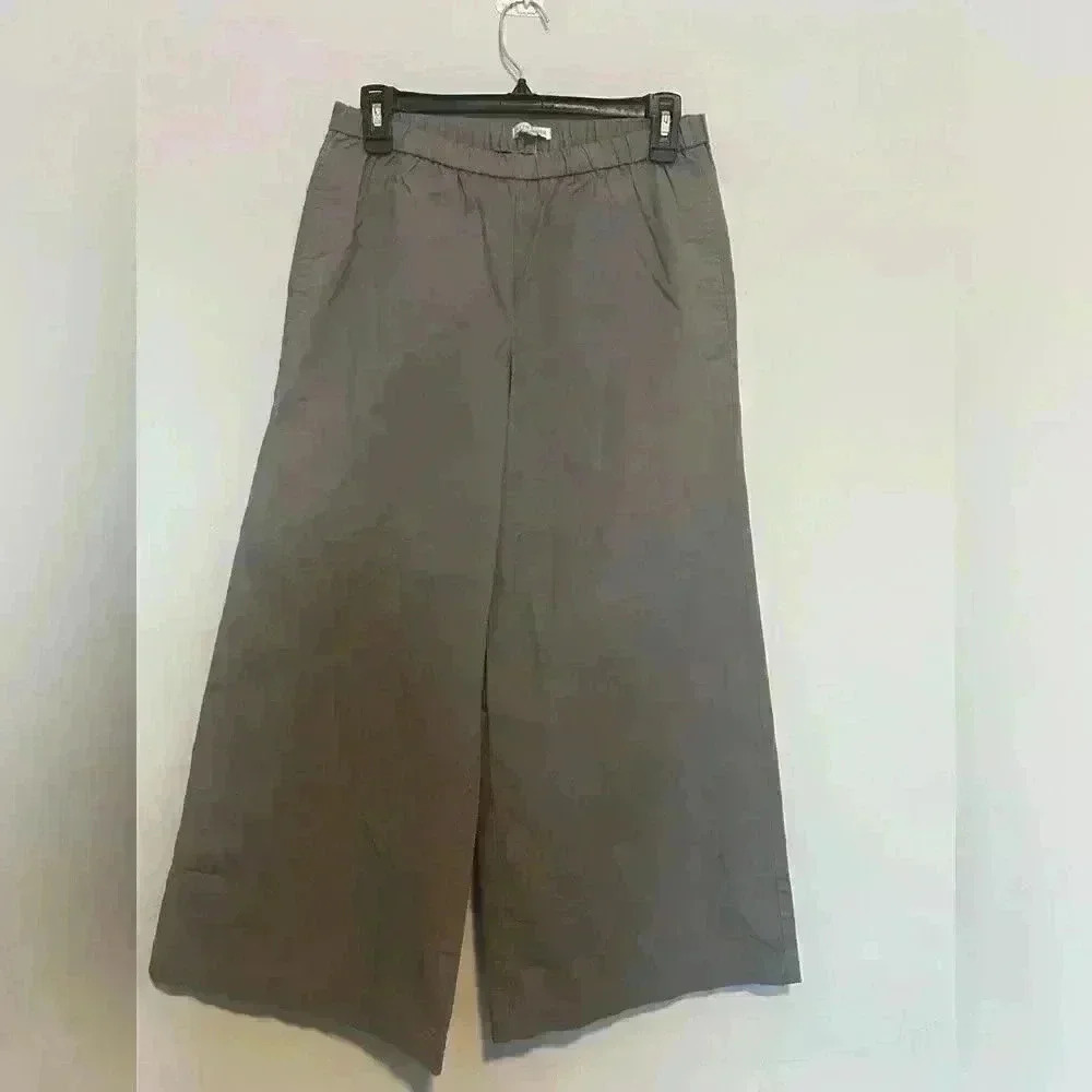 Eileen Fisher Womens Pants Pull On Wide Leg Gray Size S Elastic Waist